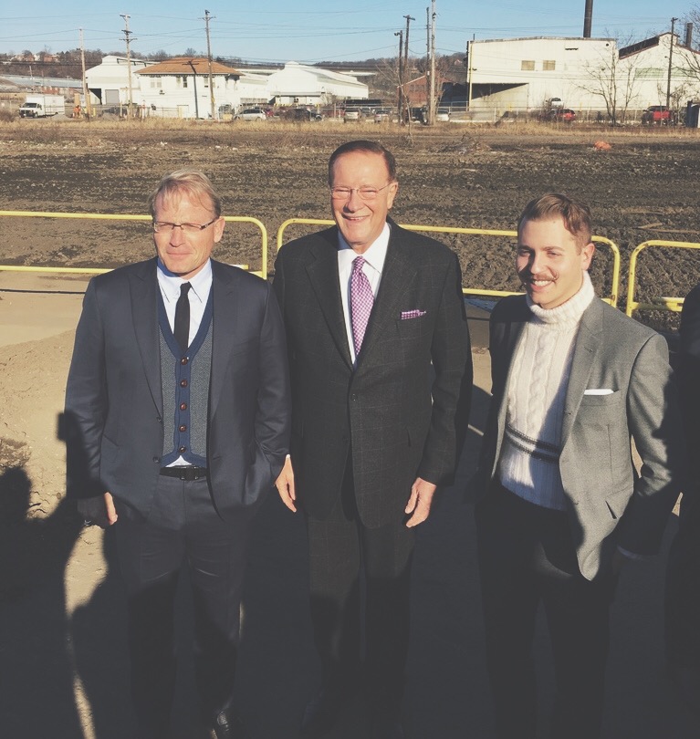 CEO of Polivka International, A. Basil (right), President of CSX Corp., Clarence W. Gooden (middle), and Basil II (right).